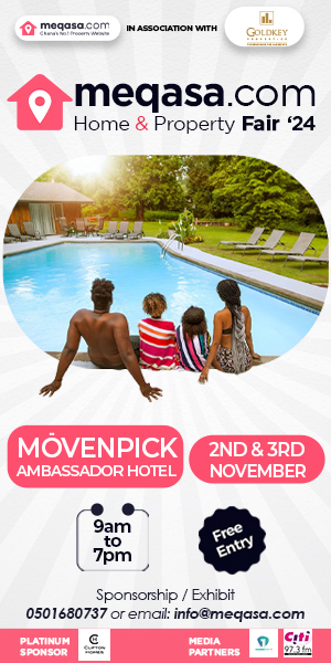 Meqasa Home & Property Fair 2024. Movenpick Ambassador Hotel. 2nd and 3rd November, 9 a.m. to 7 p.m. Free entry. Fegister to attend